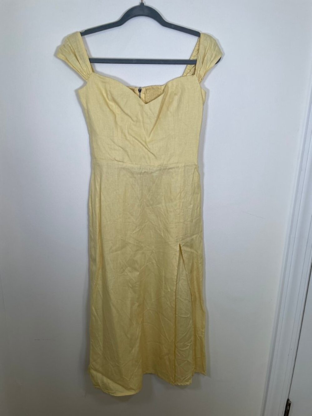 Reformation Bridgton 100% Linen Dress in Zest